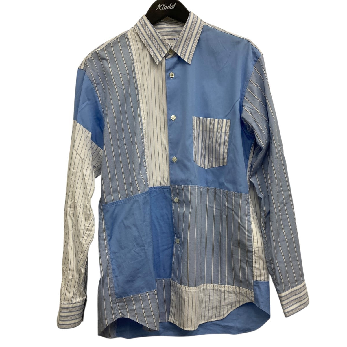 COMME des GARCONS SHIRT パッチワークストライプシャツ 古着・中古-1枚目のアイテム画像