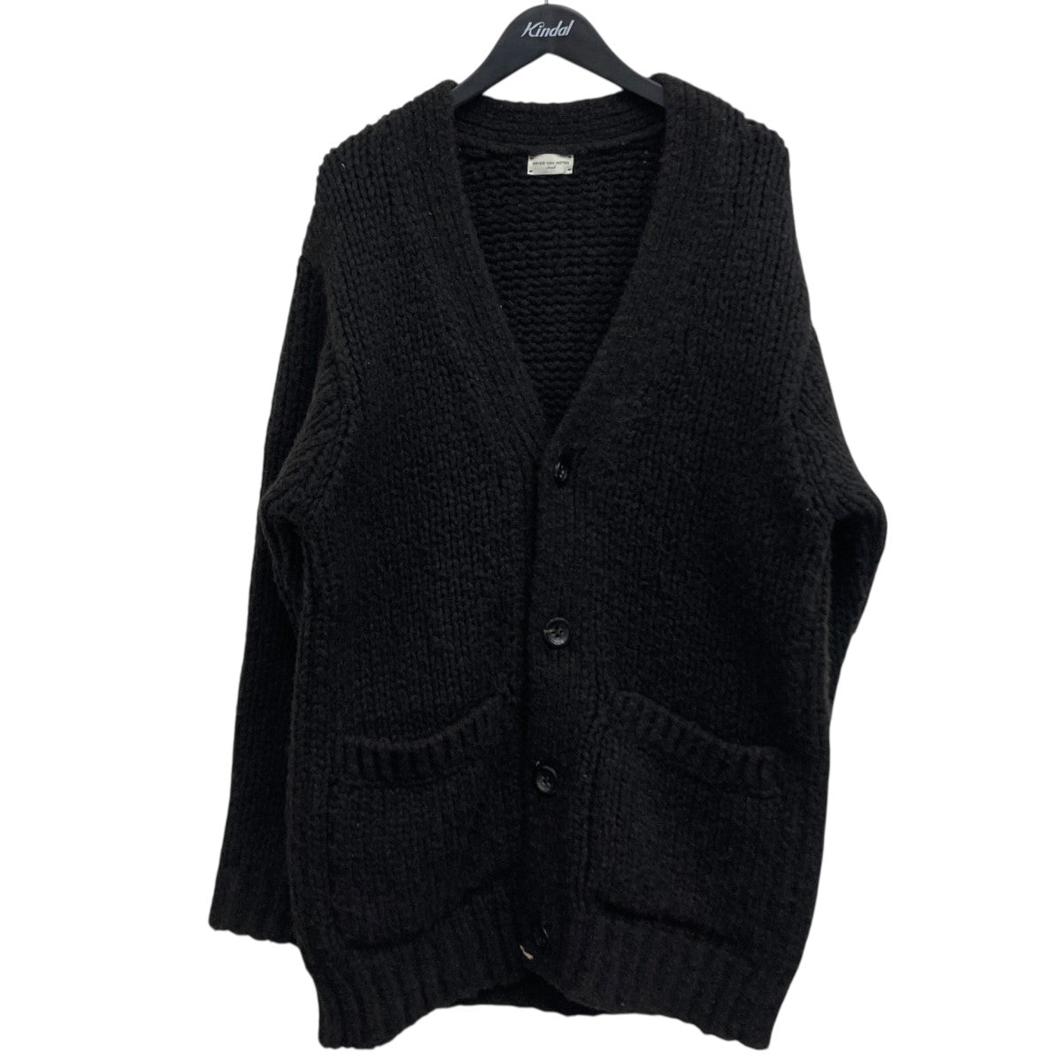 DRIES VAN NOTEN ウールカーディガン　ブラック DRIES VAN NOTEN(ドリスヴァンノッテン) オーバーサイズニット