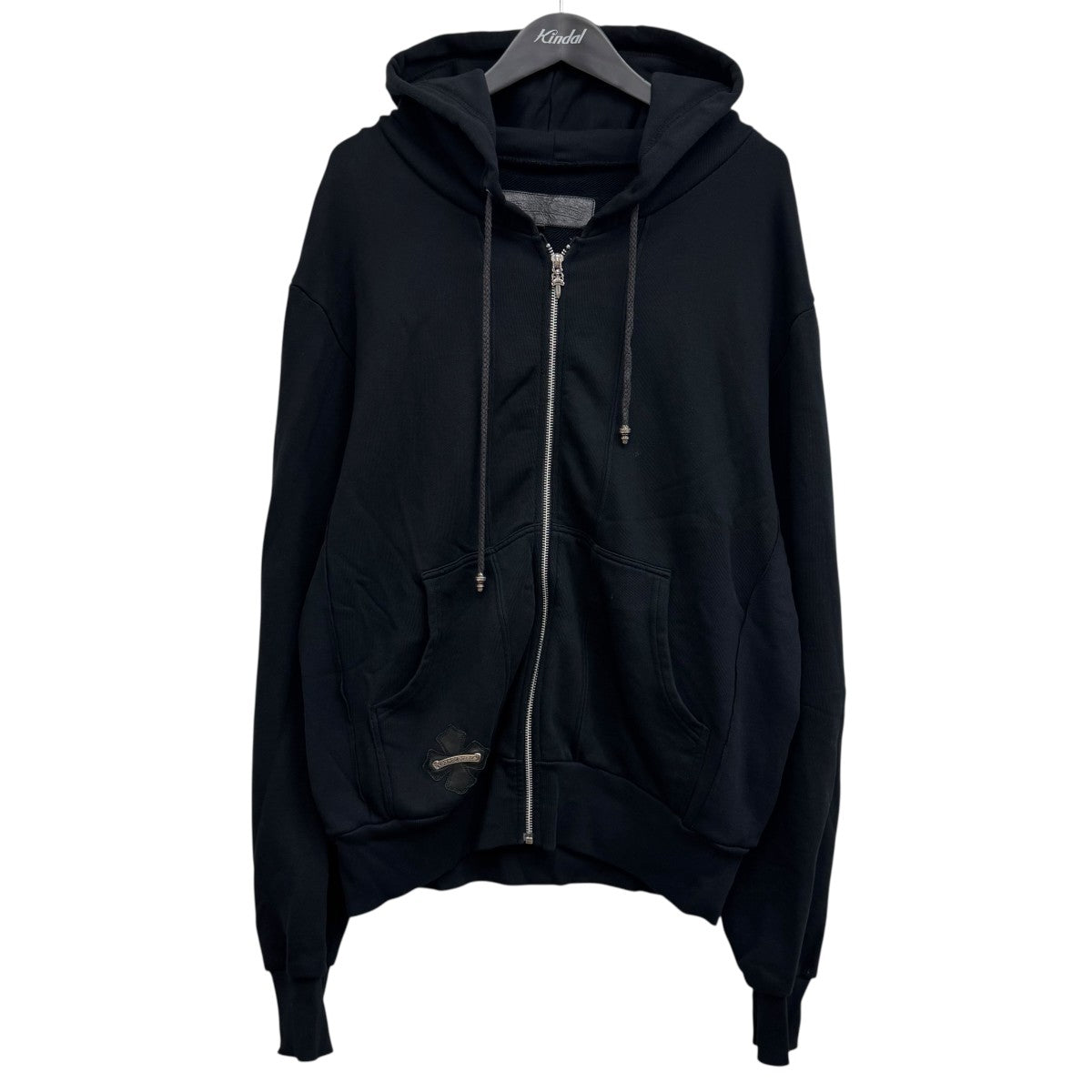 Chrome Hearts ブラック ジップアップパーカー クロムハーツ パーカー ジップ XLサイズ ブラック メンズ CHROME
