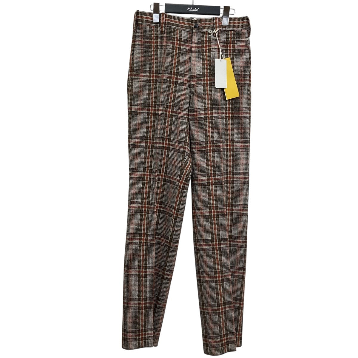 MARNI×CESARE ATTOLINI ウールチェックパンツ ブラウン サイズ