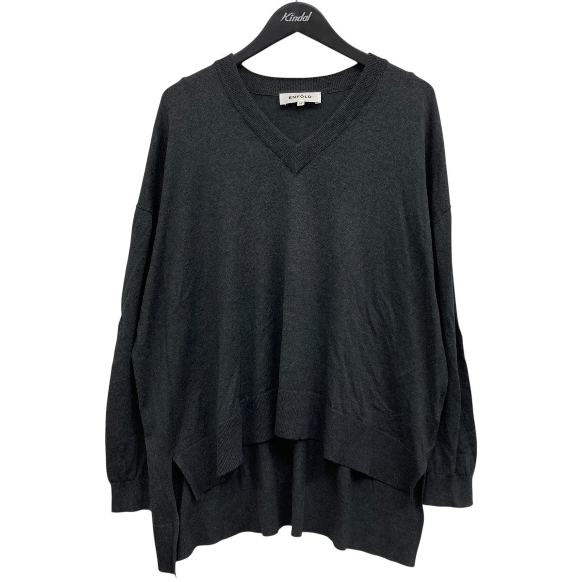 ENFOLD シルクコットンVネックニット 古着・中古-1枚目のアイテム画像