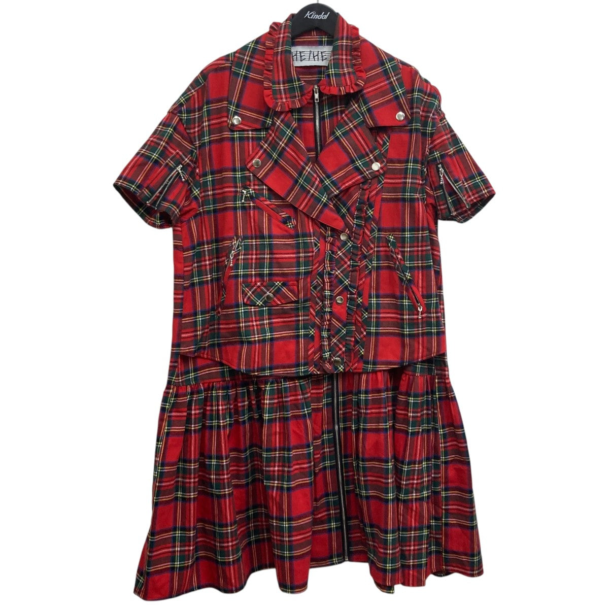 HEIHEI(ヘイヘイ) タータンチェックワンピース レッド サイズ FREE