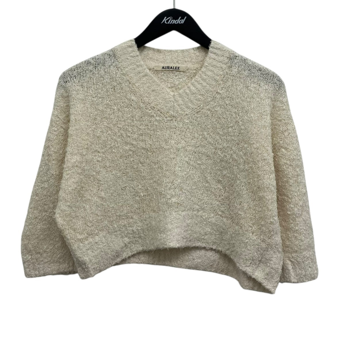 AURALEE(オーラリー) LINEN COTTON MOLE KNIT V-NECK SHORT P O モール 