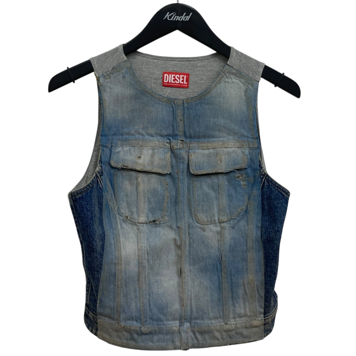 DIESEL(ディーゼル) ドッキングベスト インディゴ×グレー サイズ S