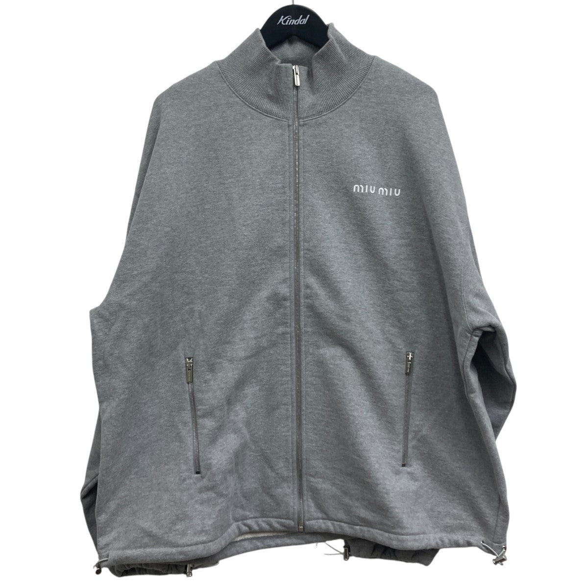 miu miuミュウミュウ ダークグレー ジップアップジャケット 44サイズ miu miuミュウミュウ ダークグレー ジップアップジャケット 44サイズ