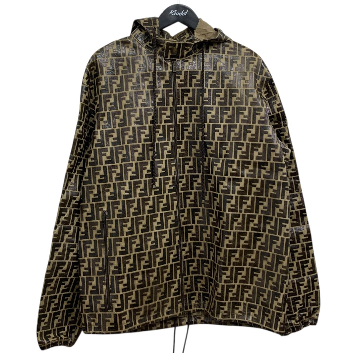 FENDI(フェンディ) ズッカレザージャケット 565907 ブラウン×イエロー 