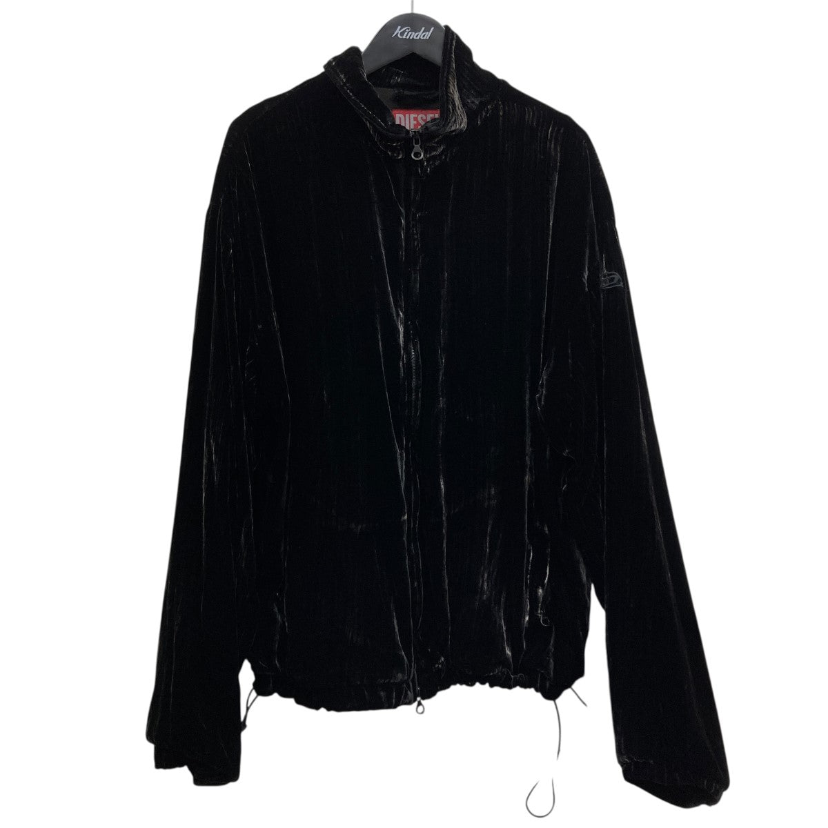 DIESEL ブラックナイロンジャケット ベロア生地 メンズ ジャケット（ナイロンジャケット）｜DIESEL（ディーゼル）の