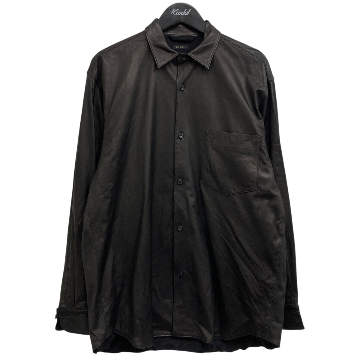 COMOLI(コモリ) ディアスキンレザーシャツ S03-01015 ブラック サイズ