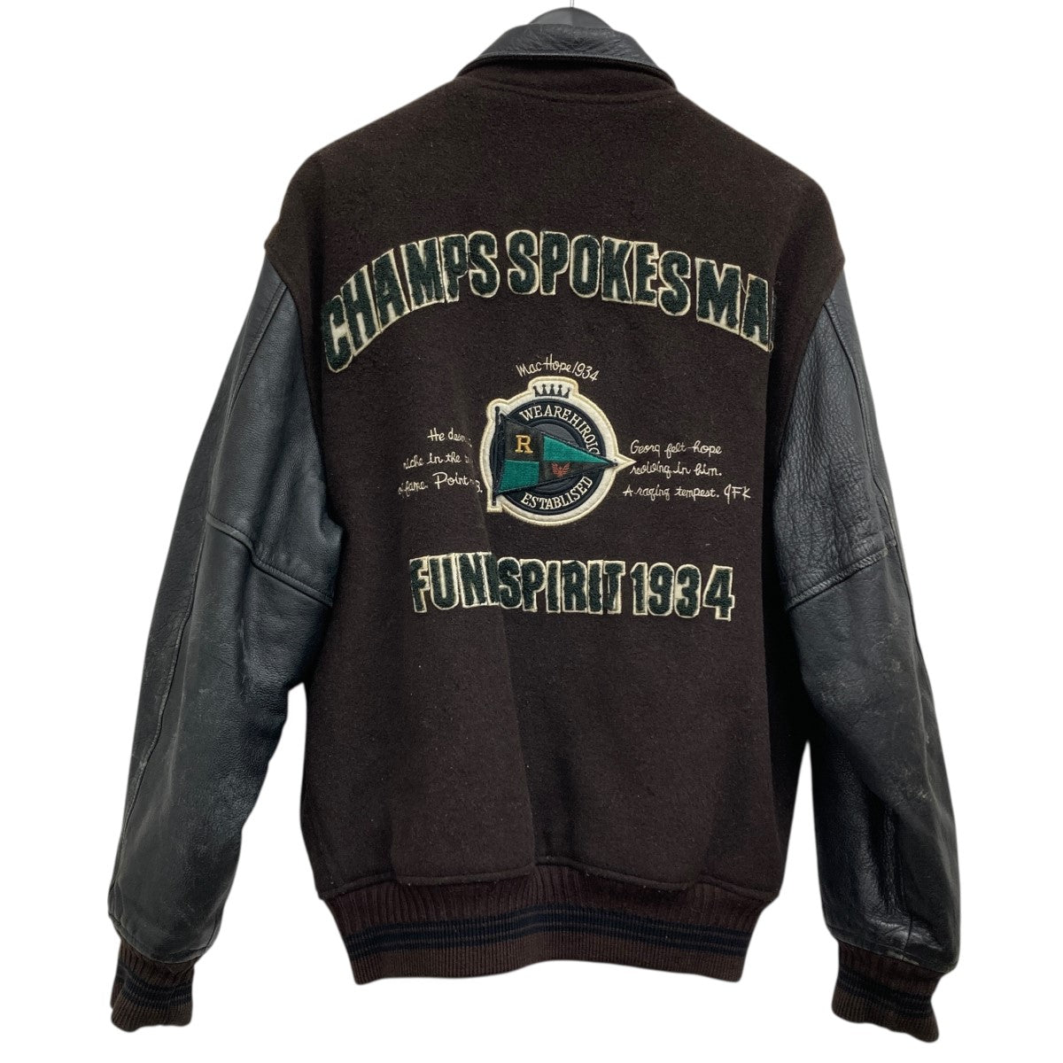 袖レザー切替スタジャン