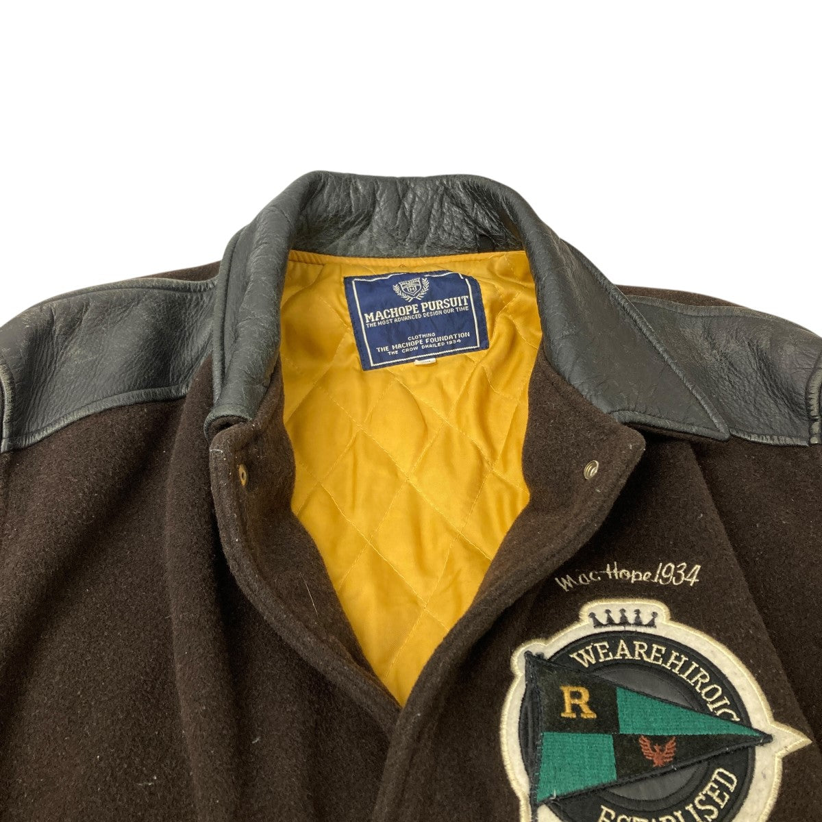 袖レザー切替スタジャン