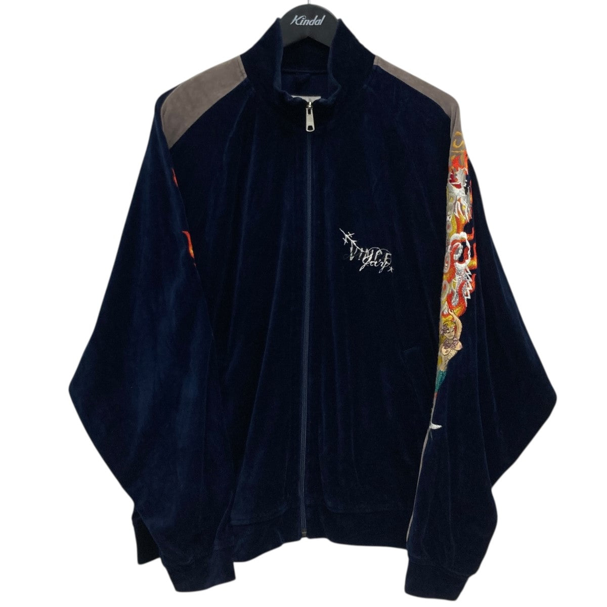 doublet ダブレット ベロア 刺繍 トラックジャケット M ネイビー doublet(ダブレット) カオスエンブロイダリーベロアジャケット