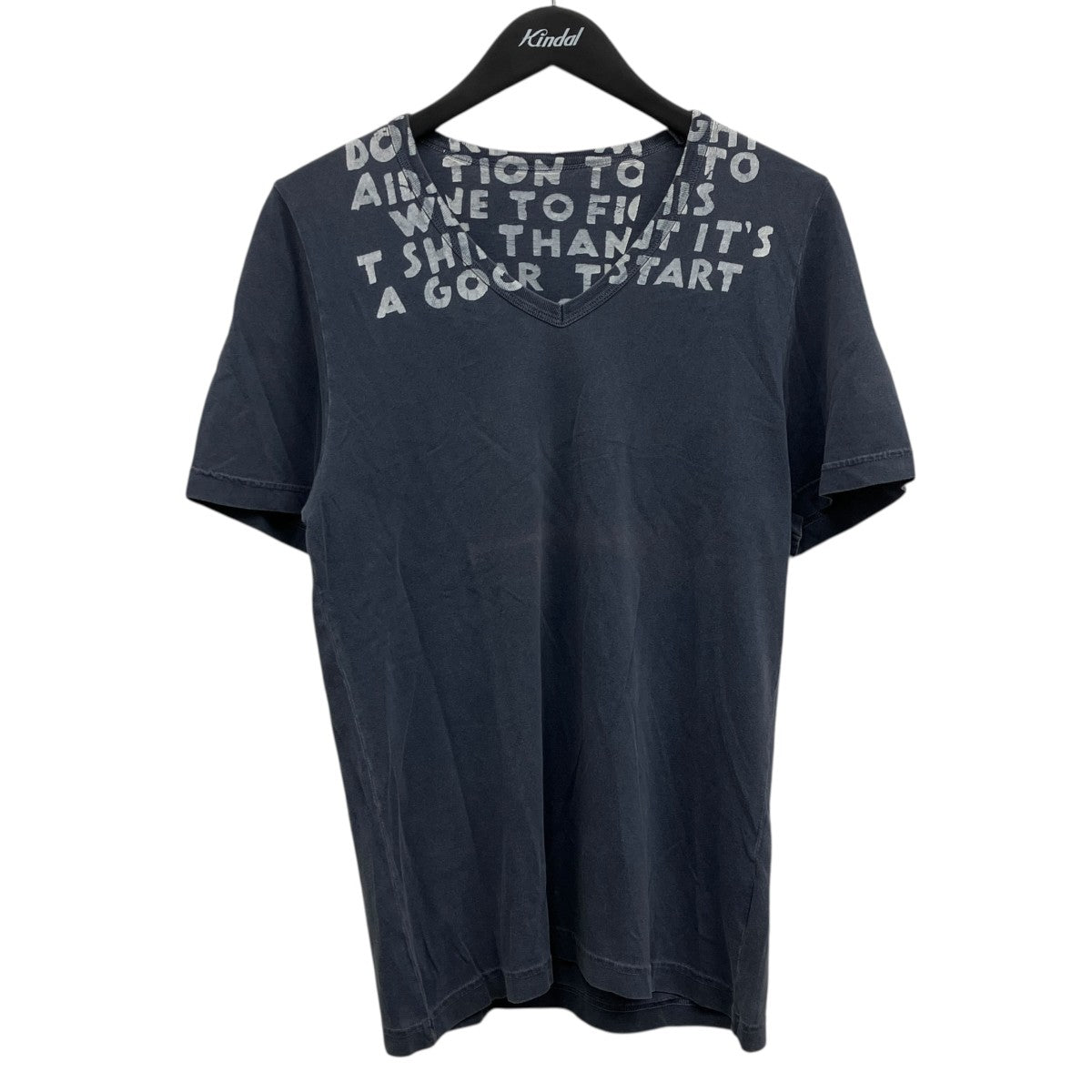 【00s】金文字　マルジェラ　エイズT ダークグレー Vネック 本人期　初期 Maison Margiela(メゾンマルジェラ) エイズTシャツ S32GC9799 S20299