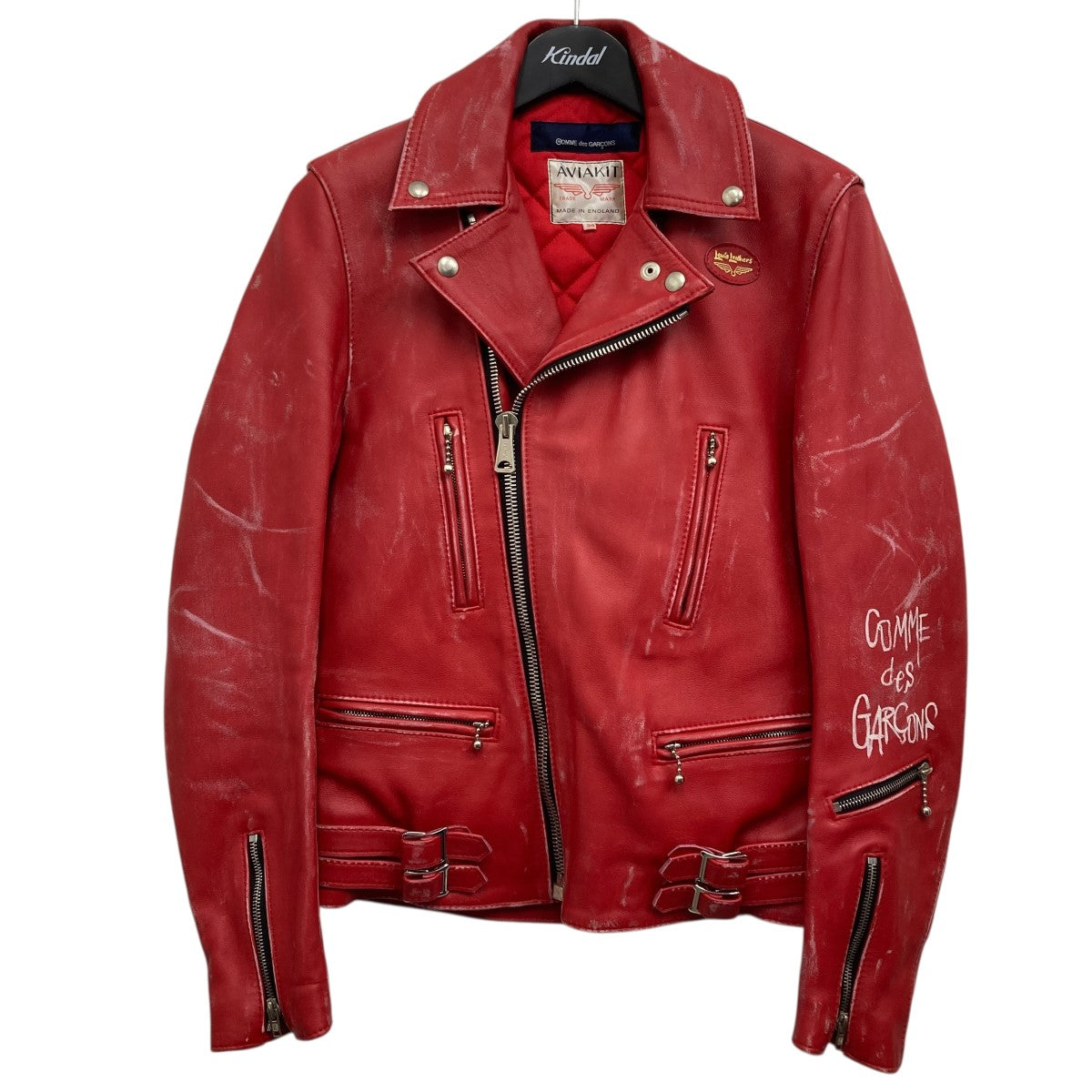COMME des GARCONS×Lewis Leathers AD2012 クラック加工レザー 