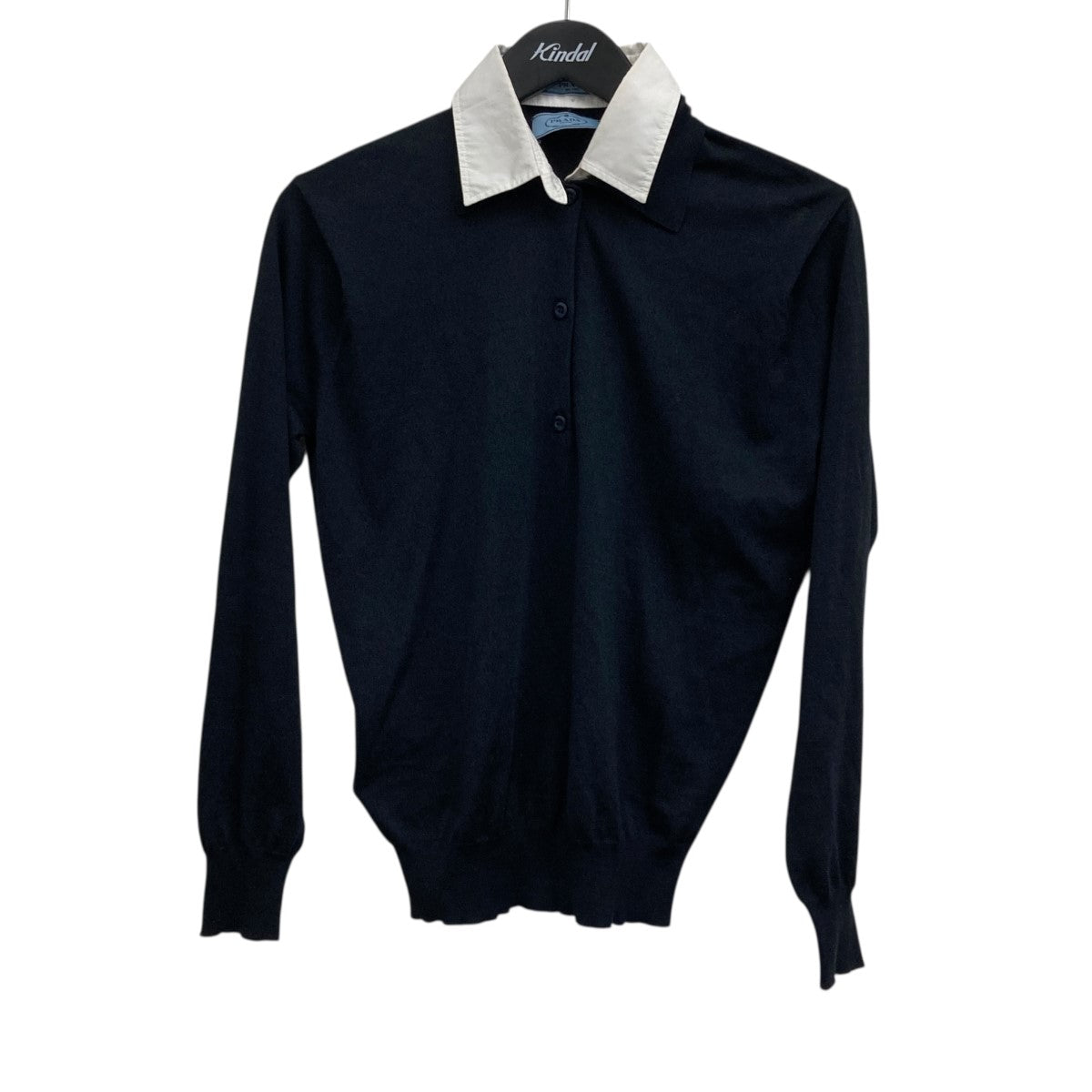 PRADA 10ss シルクポロシャツ PRADA(プラダ) Detachable Collar Silk-Blend Knit Polo Shirtシルク
