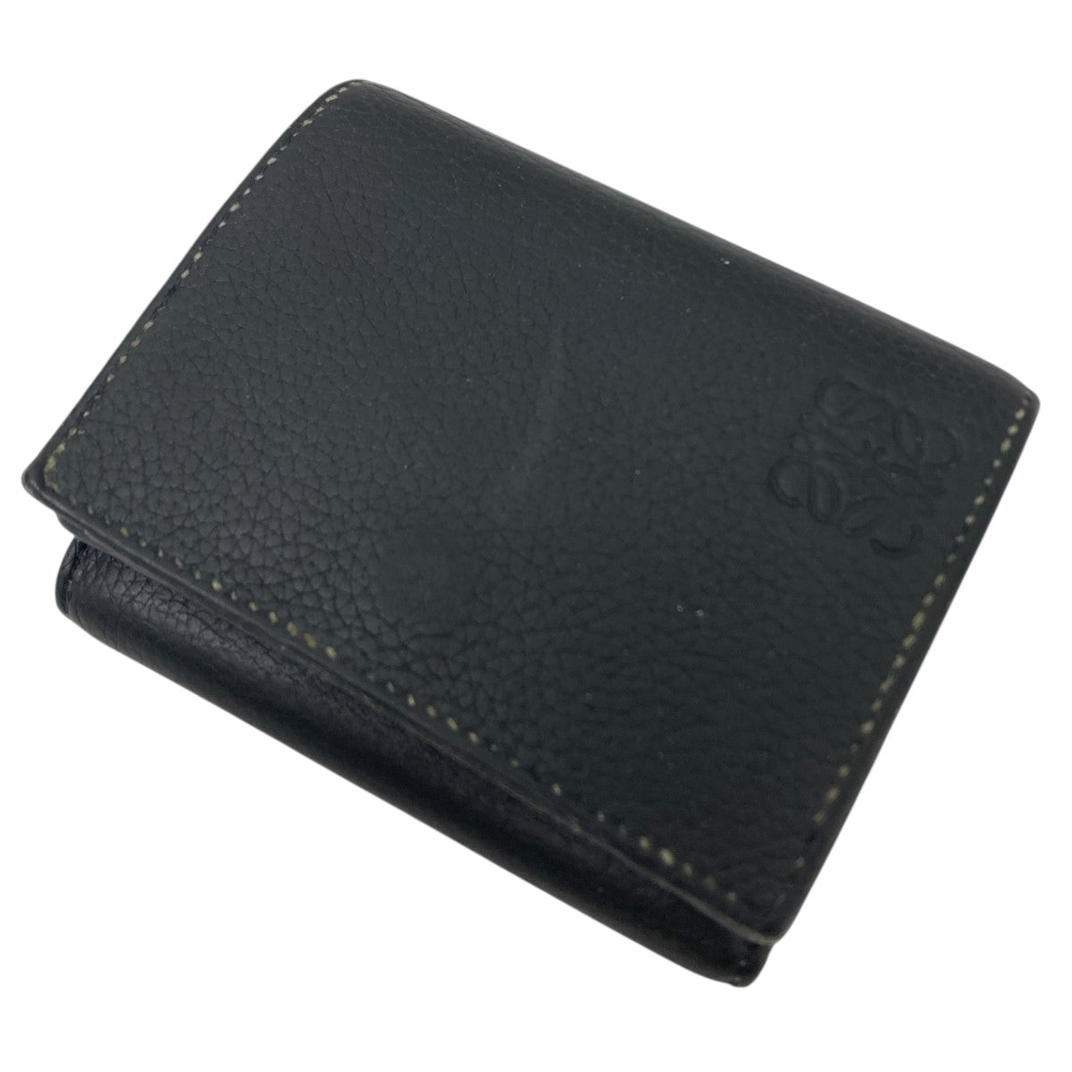 LOEWE ロエベ トライフォールドウォレット ブラック 財布 現行 LOEWE（ロエベ） 二つ折り財布 小銭入れ付き トライフォールド