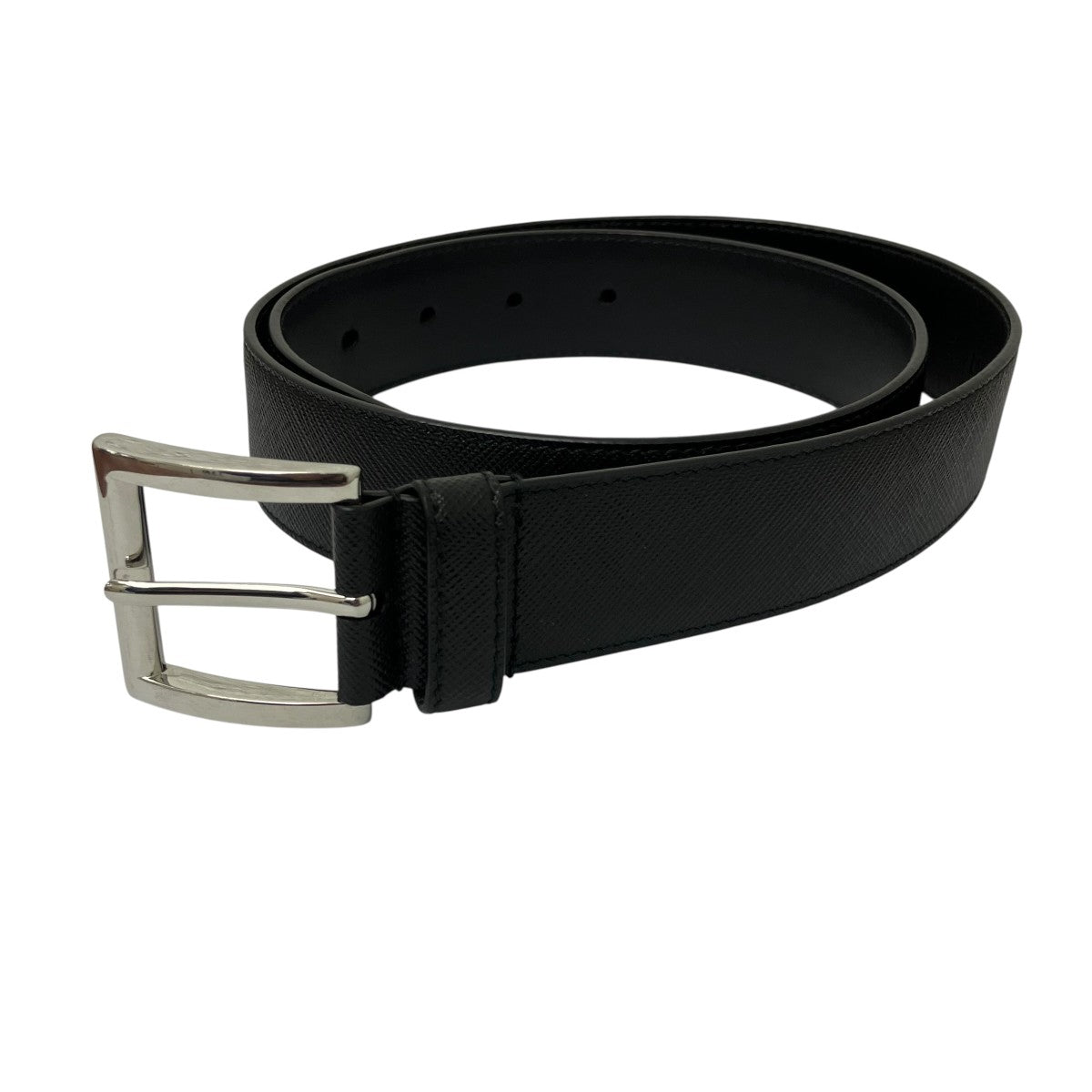 PRADA(プラダ) サフィアーノレザーベルト DNP098 ブラック サイズ 80