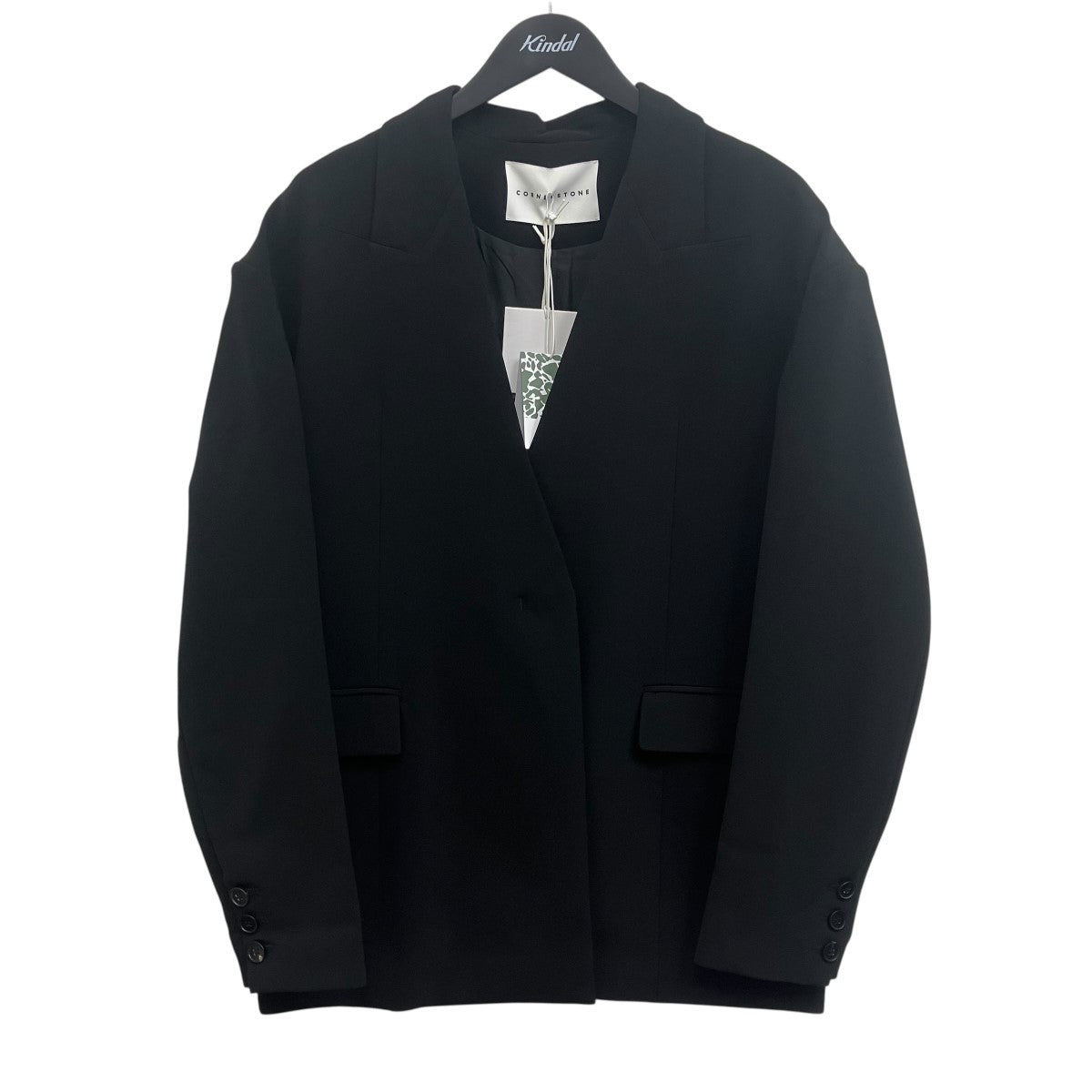 CORNERSTONE(コーナーストーン) ノーカラージャケット ブラック サイズ