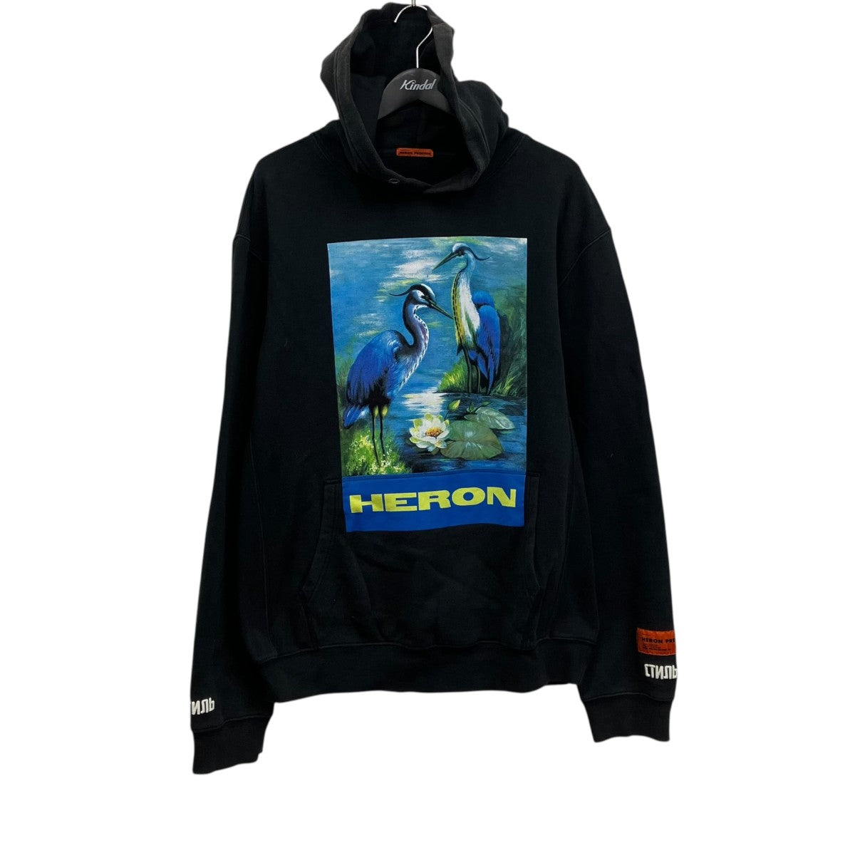 HERON PRESTON(ヘロンプレストン) プルオーバーパーカー ブラック