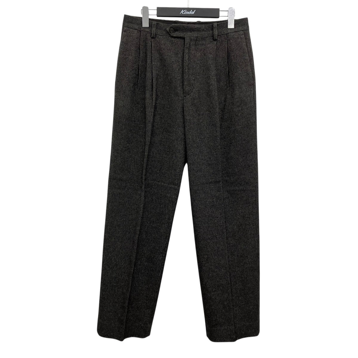 Organic Cotton Cashmere Wool Tweed Two-Tuck Pants ウールカシミヤチェックスラックス
