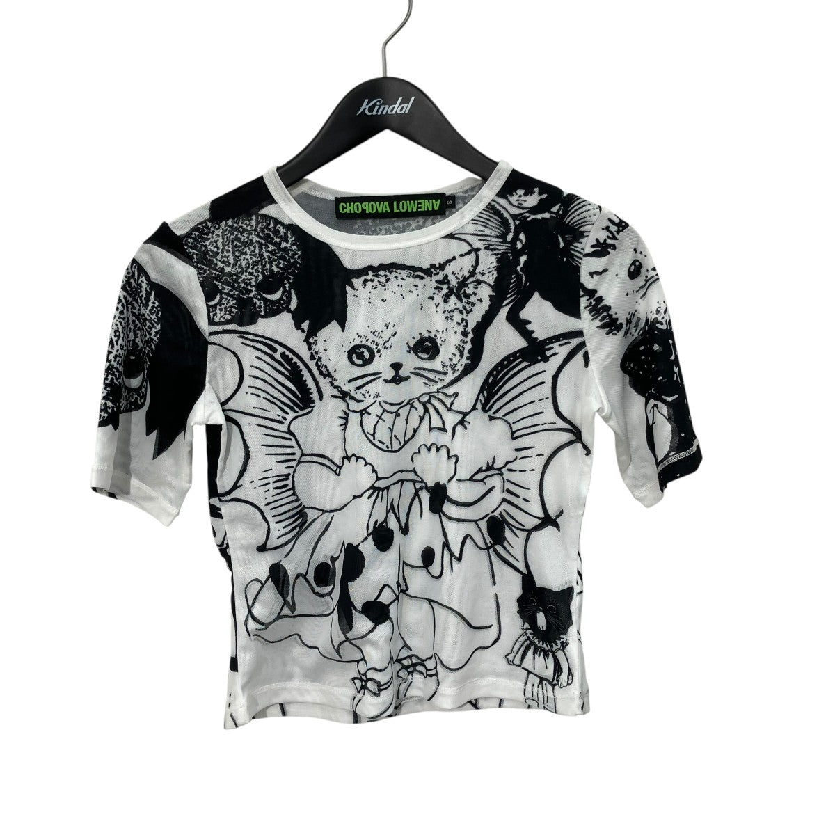 chopova lowena 花柄Tシャツ L Chopova Lowena(チョポヴァロウェナ) 半袖メッシュカットソー ホワイト