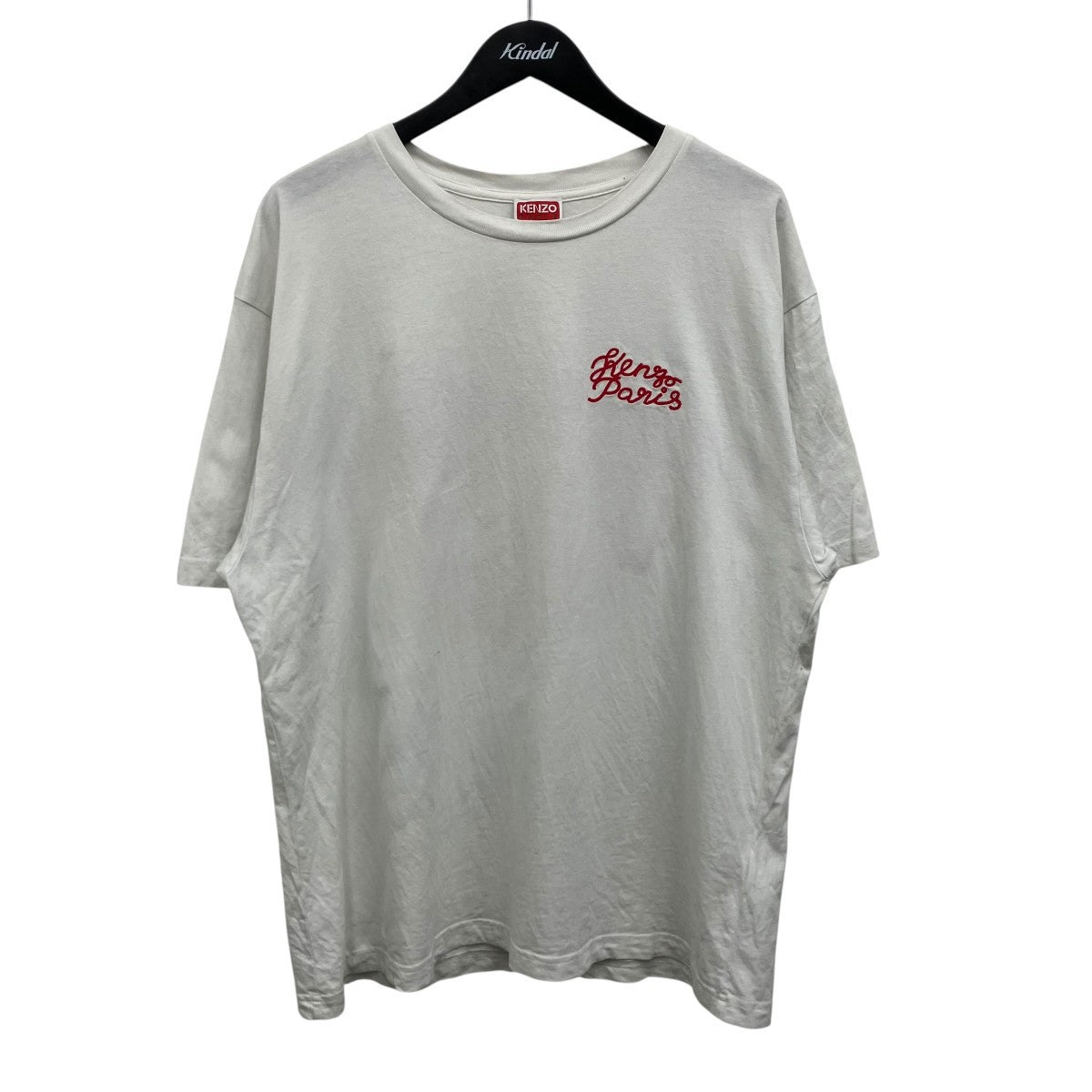 KENZO ケンゾー Tシャツ レッド サイズ:S 24春夏 エンブロイダリー クラシック クルーネックTシャツ YEAR OF THE DRAGON CREST 半袖 ドラゴン 刺繍 コットン トップス カットソー【レディース】【中古】 KENZO（ケンゾー） KENZO DRAWN VARSITY EMBROIDERED ボケフラワー T