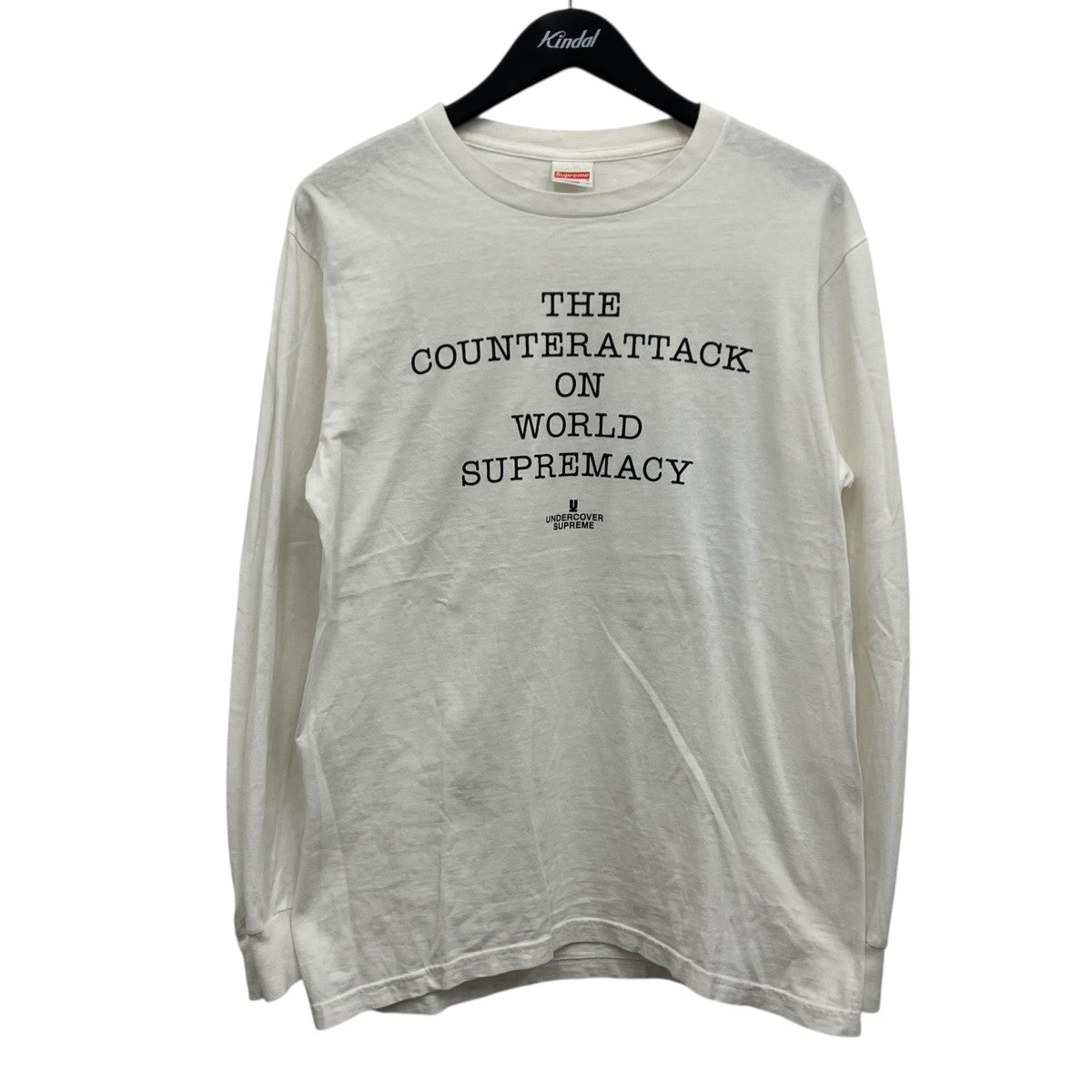 【98AW】UNDERCOVER EXCHANGE期 プリント L/S UNDERCOVER×Supreme PUBLIC ENEMYプリントカットソー ホワイト サイズ