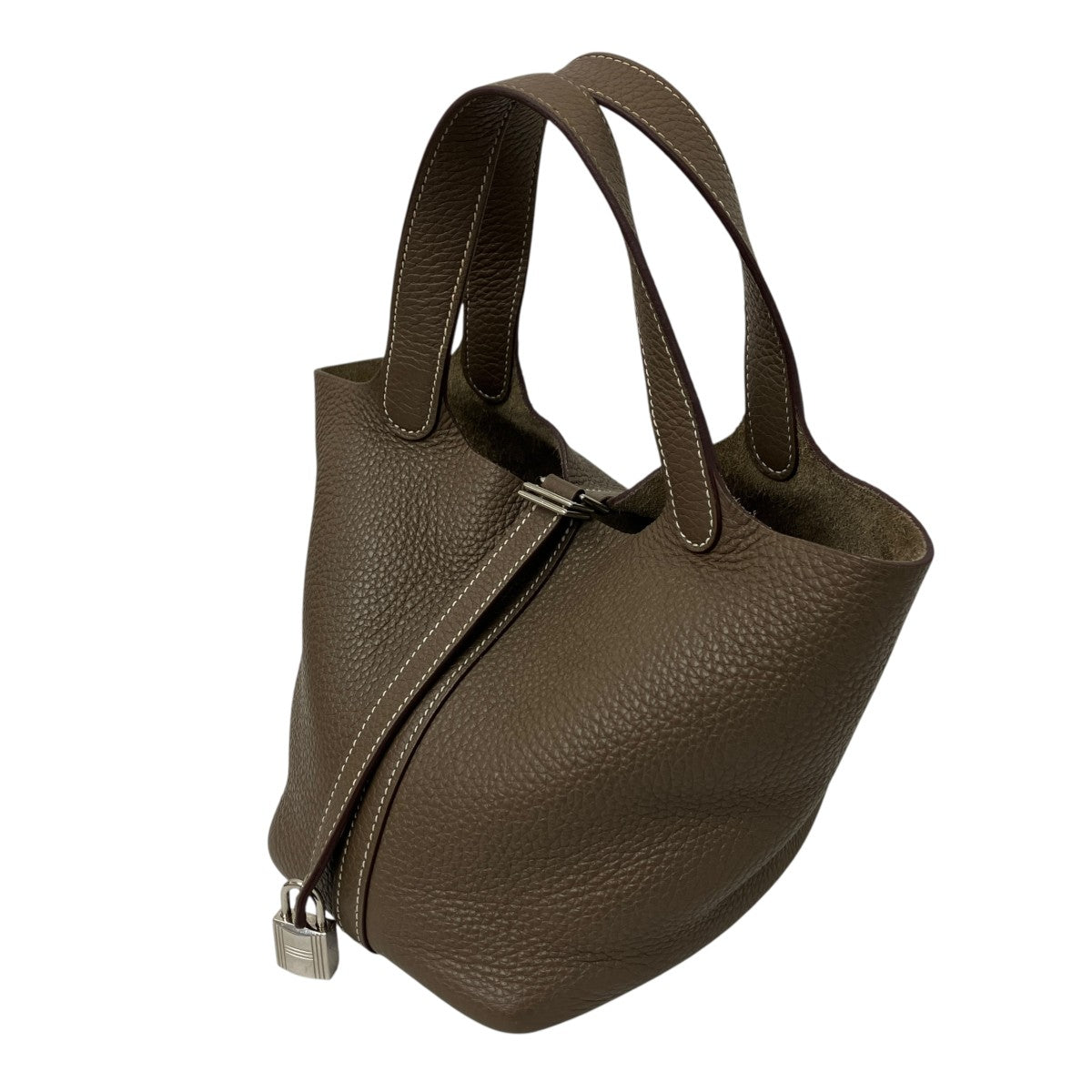 HERMES(エルメス) ピコタンロックPMハンドバッグ PU003NI エトゥープ