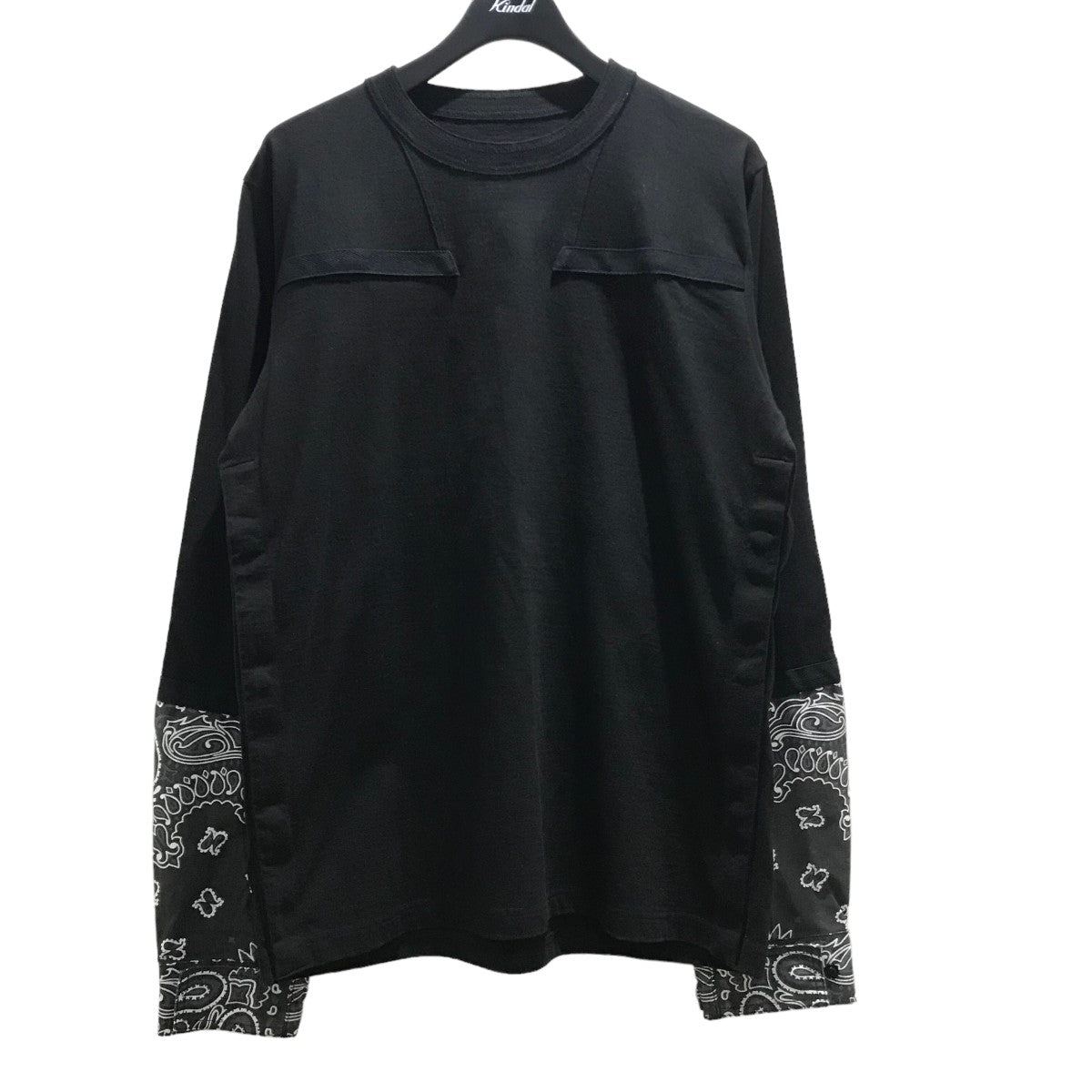 sacai(サカイ) バンダナ切替ロングスリーブTシャツ 22-02696M ブラック ...