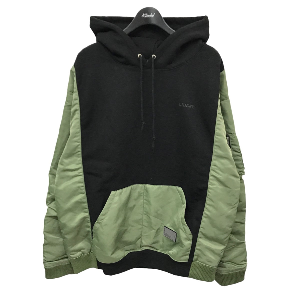 LIBERE(リベーレ) MA-1 MK2 HOODIE MA-1切替 プルオーバーフーディー ブラック×グリーン サイズ  3/LARGE｜【公式】カインドオルオンライン ブランド古着・中古通販【kindal】