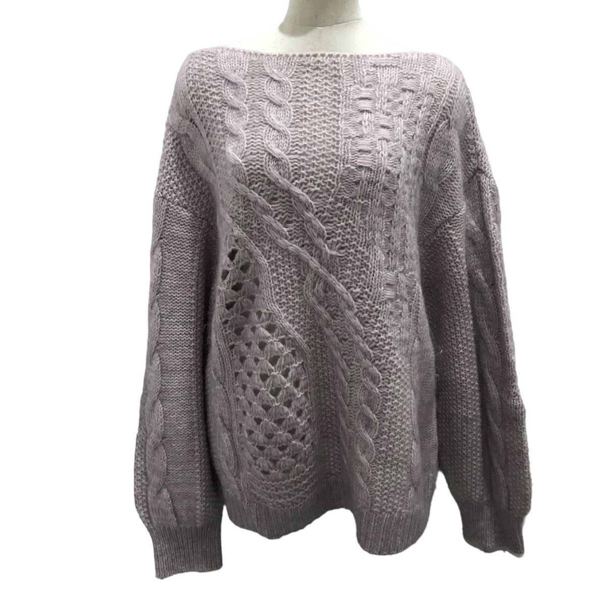 mame kurogouchi(マメクロゴウチ) multi-pattern cable knitted sweater伊勢丹別注カラーケーブルニットMM21FW-KN503  MM21FW-KN503 ピンク サイズ 2｜【公式】カインドオルオンライン ブランド古着・中古通販【kindal】