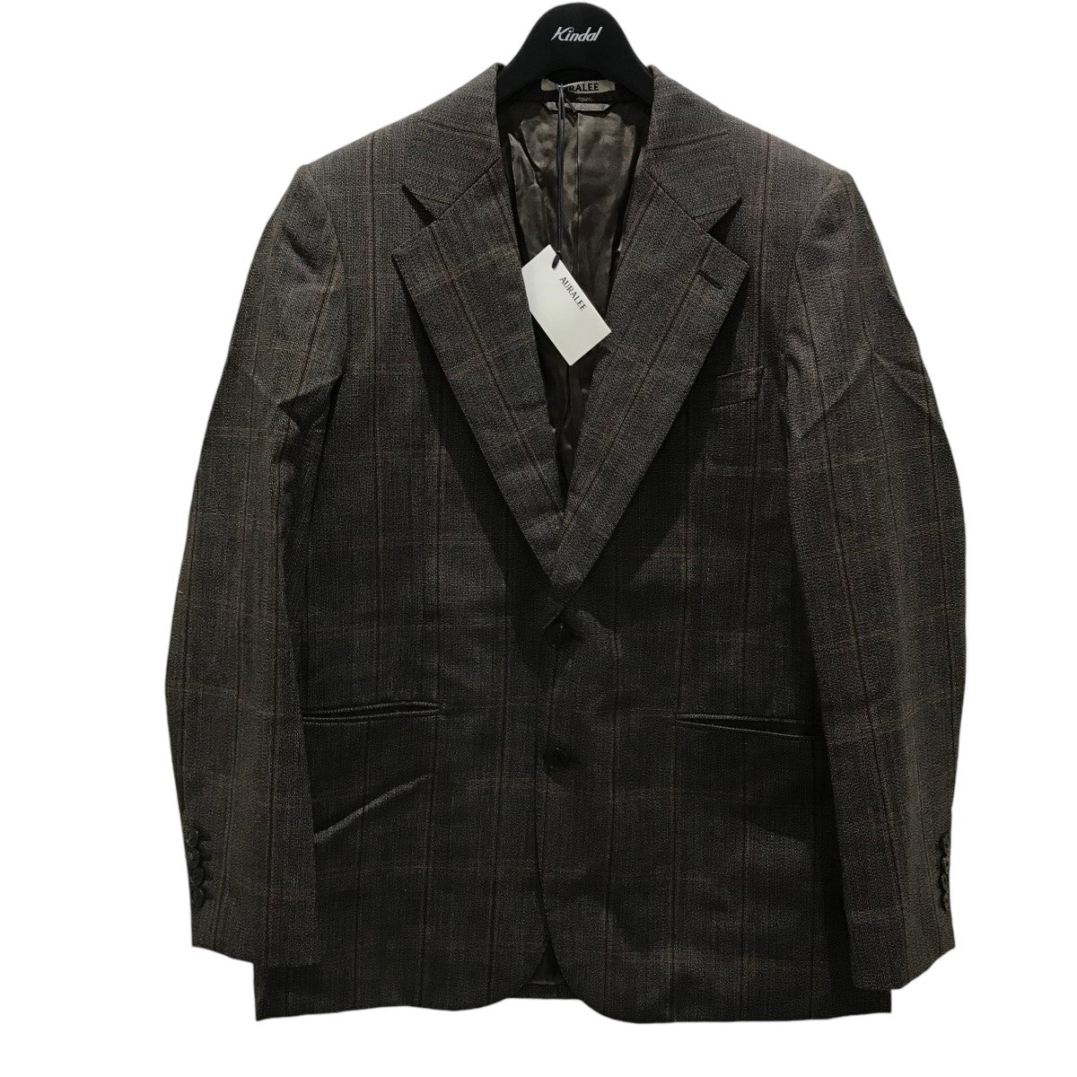 AURALEE(オーラリー) BLUEFACED WOOL CHECK JACKETチェックテーラードジャケットA21AJ01CB A21AJ01CB  ブラウン サイズ 3｜【公式】カインドオルオンライン ブランド古着・中古通販【kindal】