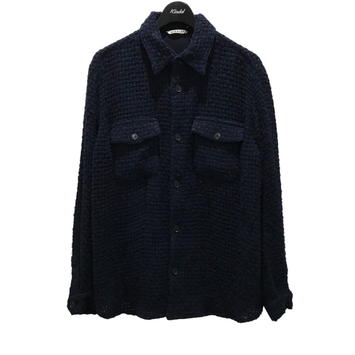 AURALEE(オーラリー) 24SSHOMESPUN SUMMER TWEED MESH SHIRTサマーツイードメッシュシャツA24SS01HM  A24SS01HM ネイビー サイズ 3｜【公式】カインドオルオンライン ブランド古着・中古通販【kindal】