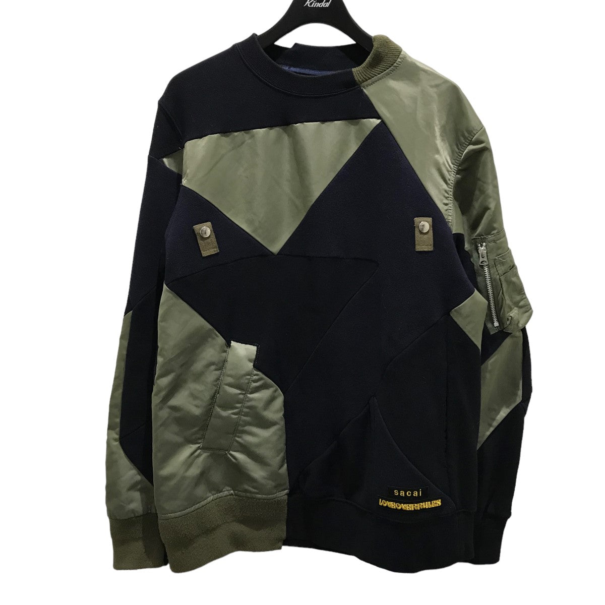 sacai(サカイ) HWT Patchework Sweat Shirtsパッチワークスウェット21-02499M 21-02499M  ネイビー×カーキ サイズ 3｜【公式】カインドオルオンライン ブランド古着・中古通販【kindal】