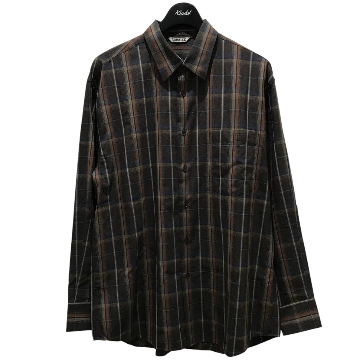 AURALEE(オーラリー) SUPER LIGHT WOOL CHECK SHIRTチェックスーパーライトウールチェックシャツA24SS01LC  A24SS01LC ブラウン サイズ 3｜【公式】カインドオルオンライン ブランド古着・中古通販【kindal】