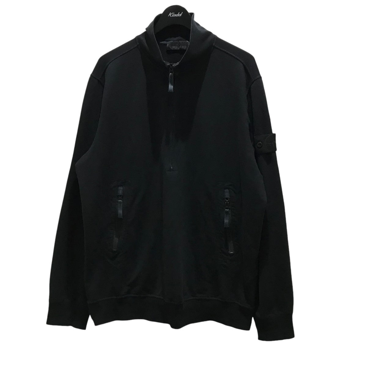 STONE ISLAND(ストーンアイランド) Ghost Half Zip Sweatゴーストピースハーフジップスウェット7415654F3  7415654F3 ブラック サイズ XL｜【公式】カインドオルオンライン ブランド古着・中古通販【kindal】