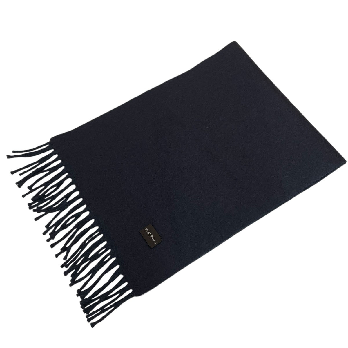 エルメス HERMES エブリン Hロゴカシミヤマフラー ネイビー HERMES