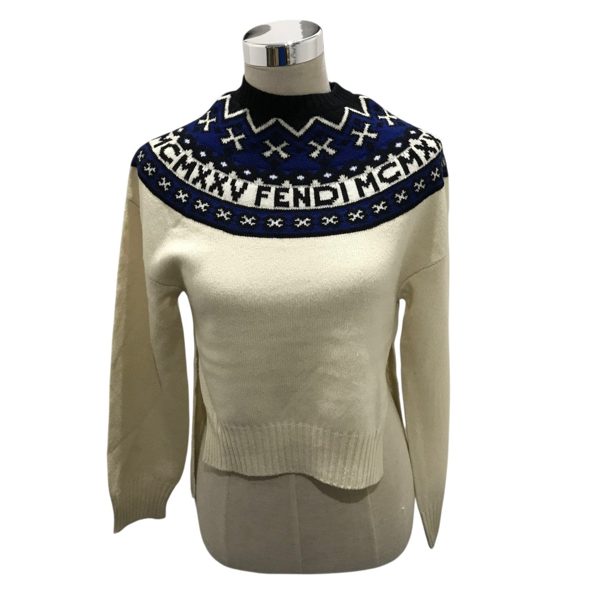 FENDI(フェンディ) モックネックロゴニットFZY513 FZY513 ベージュ