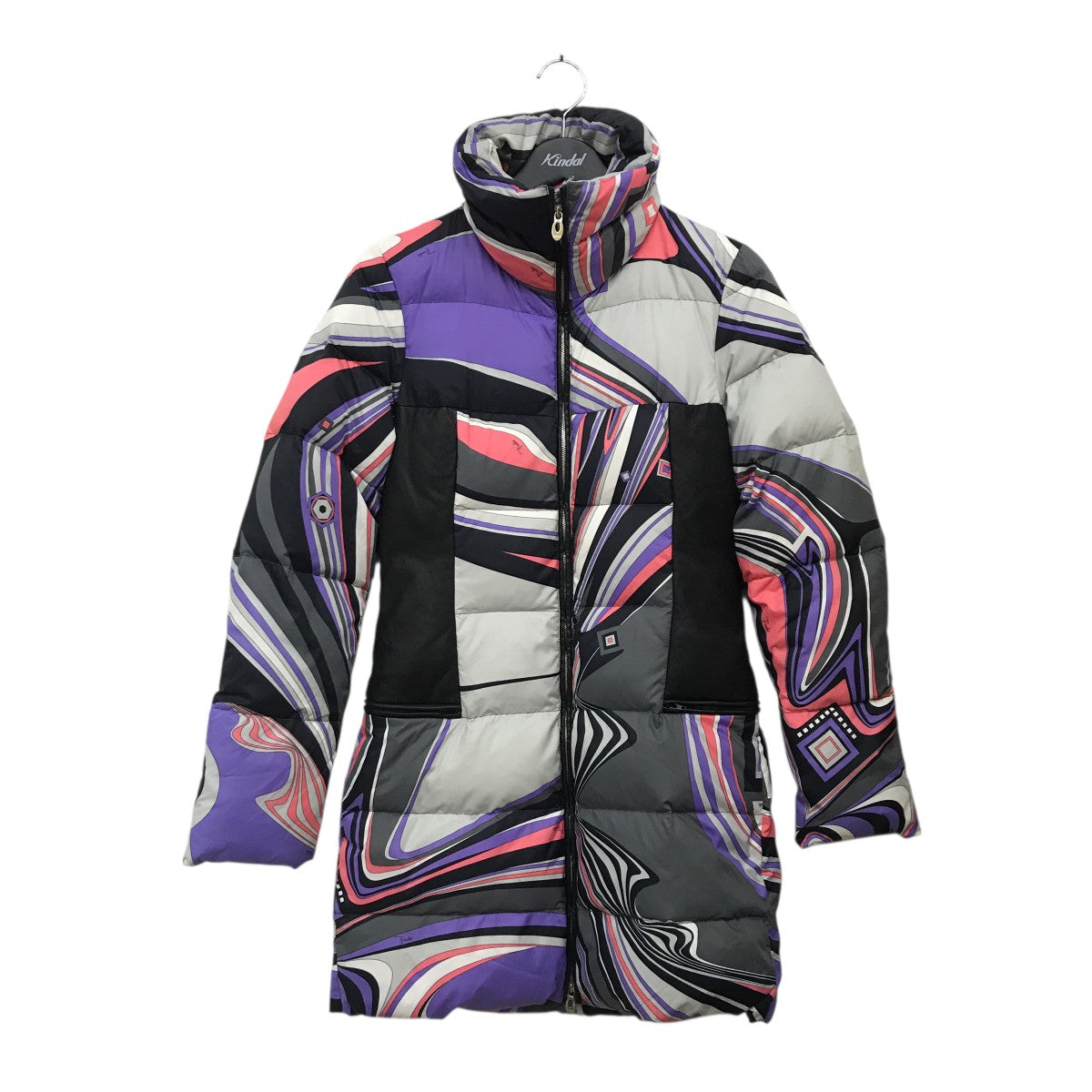 Emilio Pucci(エミリオプッチ) レザー切替総柄ダウンコート86YA01