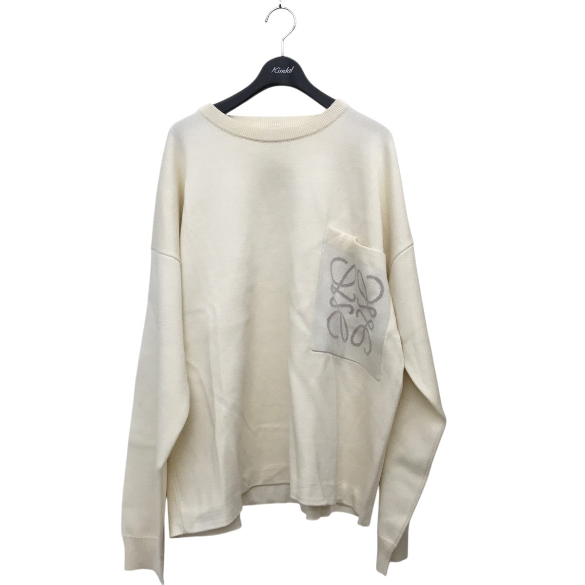 LOEWE(ロエベ) アナグラムポケットニットH526Y14KDK H526Y14KDK オフホワイト サイズ S｜【公式】カインドオルオンライン  ブランド古着・中古通販【kindal】 【未使用】LOEWEロエベ アナグラム ポケット セーター, image size:1200x1200