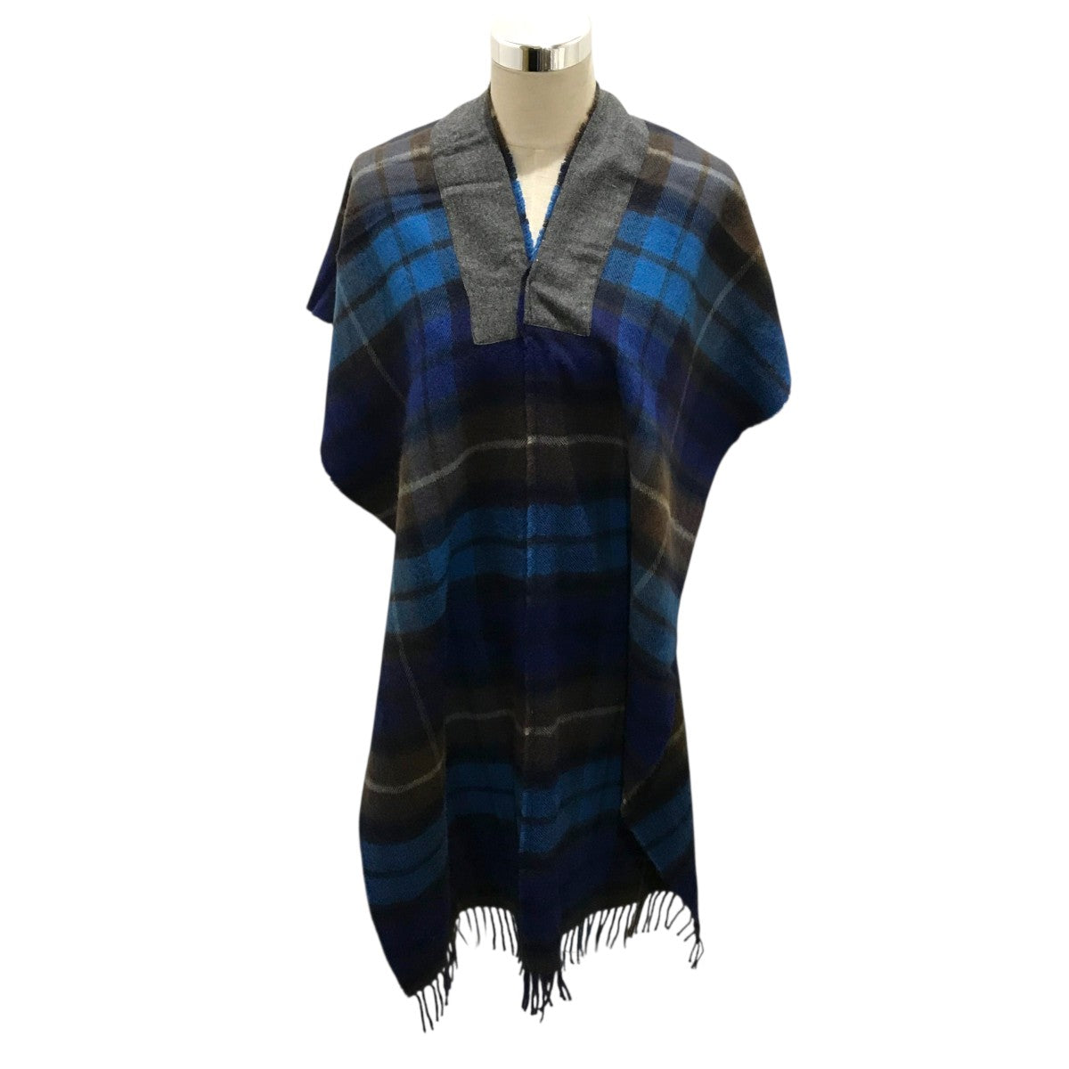 COMME des GARCONS SHIRT×LOCHCARRON チェックポンチョ ブルー