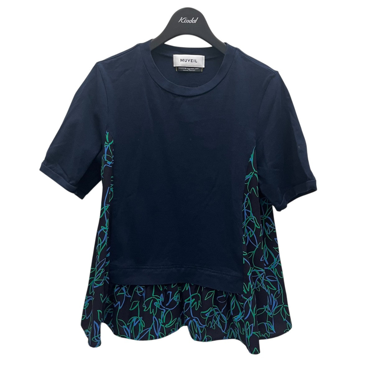 MUVEIL(ミュベール) 花柄切替TシャツMA201UTS005 MA201UTS005
