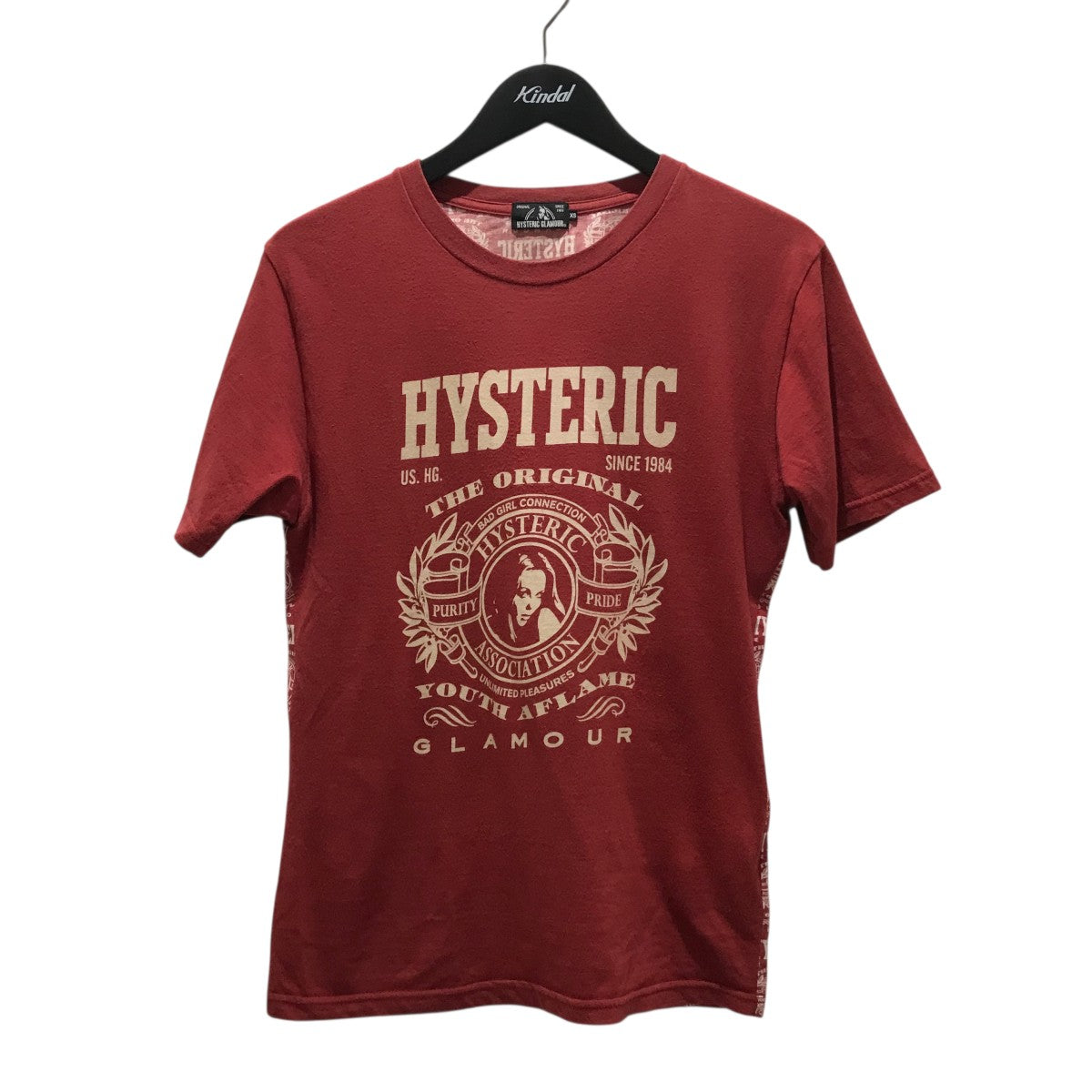 ヒステリックグラマー　長袖Ｔシャツ　未使用　Red✕Black ヒステリックグラマー HYSTERIC GLAMOUR ロンT 長袖Tシャツ 赤