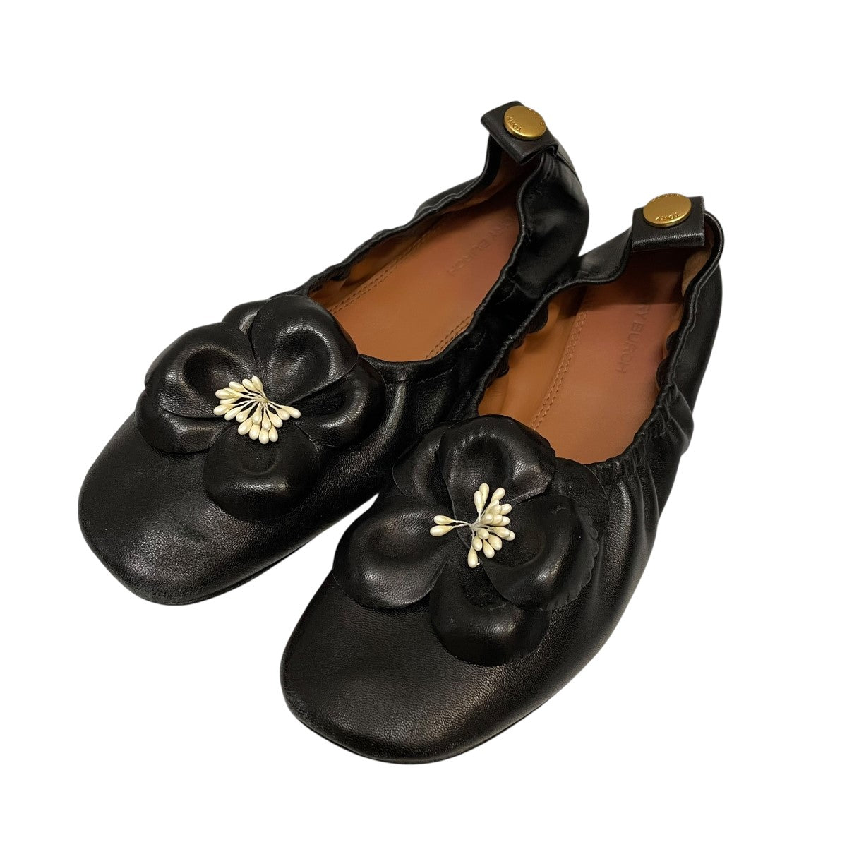 トリーバーチフラットパンプス　ブラック　24センチ相当 中古・古着通販】TORY BURCH (トリーバーチ) フラットパンプス