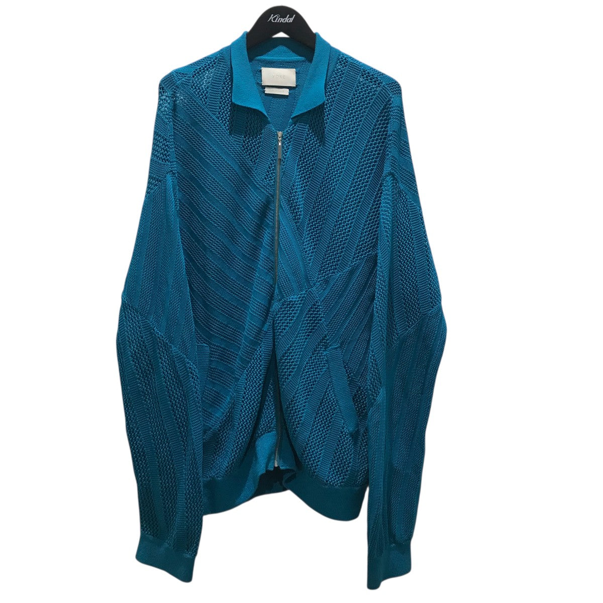 YOKE(ヨーク) 【24SSCOTTON MESH STRIPE ZIP-UP CARDIGAN】ジップ