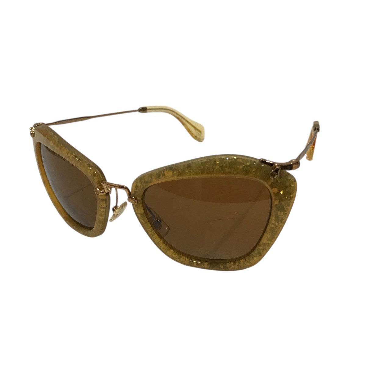 miu miu ミュウミュウ サングラス SMU 52W ゴールド べっ甲 ゴールド