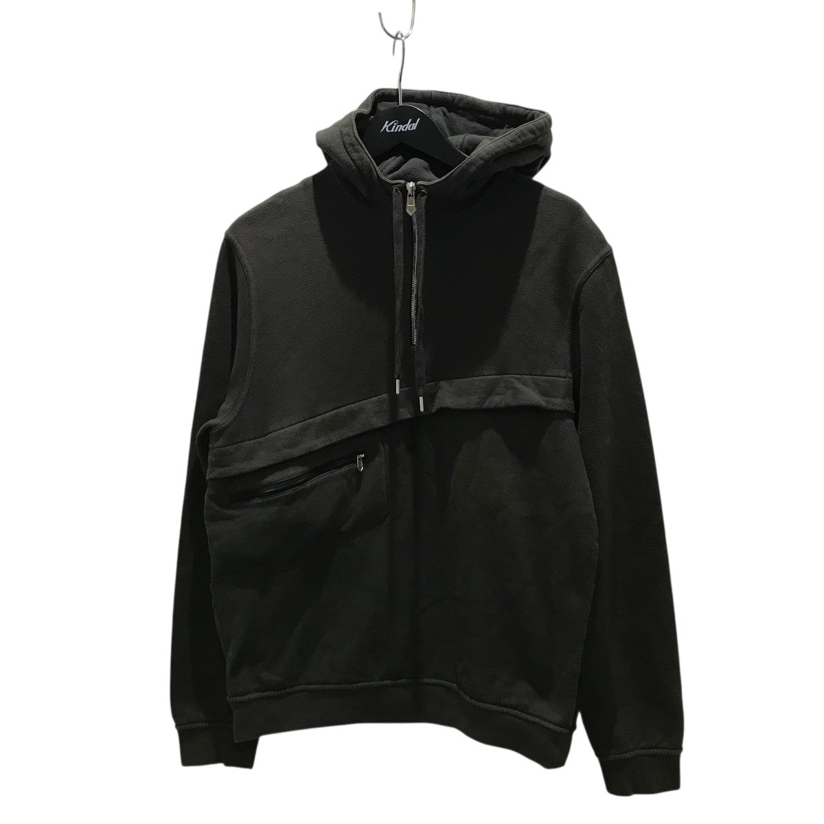 HERMES　ハーフジップパーカー HERMES(エルメス) ハーフジップパーカー カーキ×ブラック サイズ