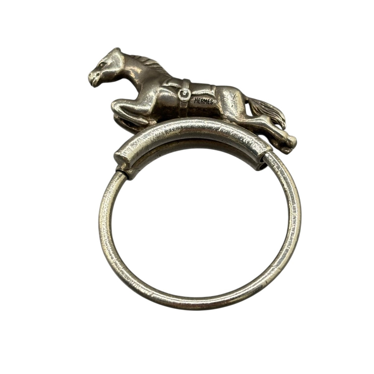 HERMES　シルバー製品 ホース キーチャーム　キーリング　ジャンク品 HERMES(エルメス) キーリングﾎｰｽｷｰﾘﾝｸﾞ・ｷｰﾎﾙﾀﾞｰｷｰｹｰｽ ﾎｰｽｷｰﾘﾝｸﾞ