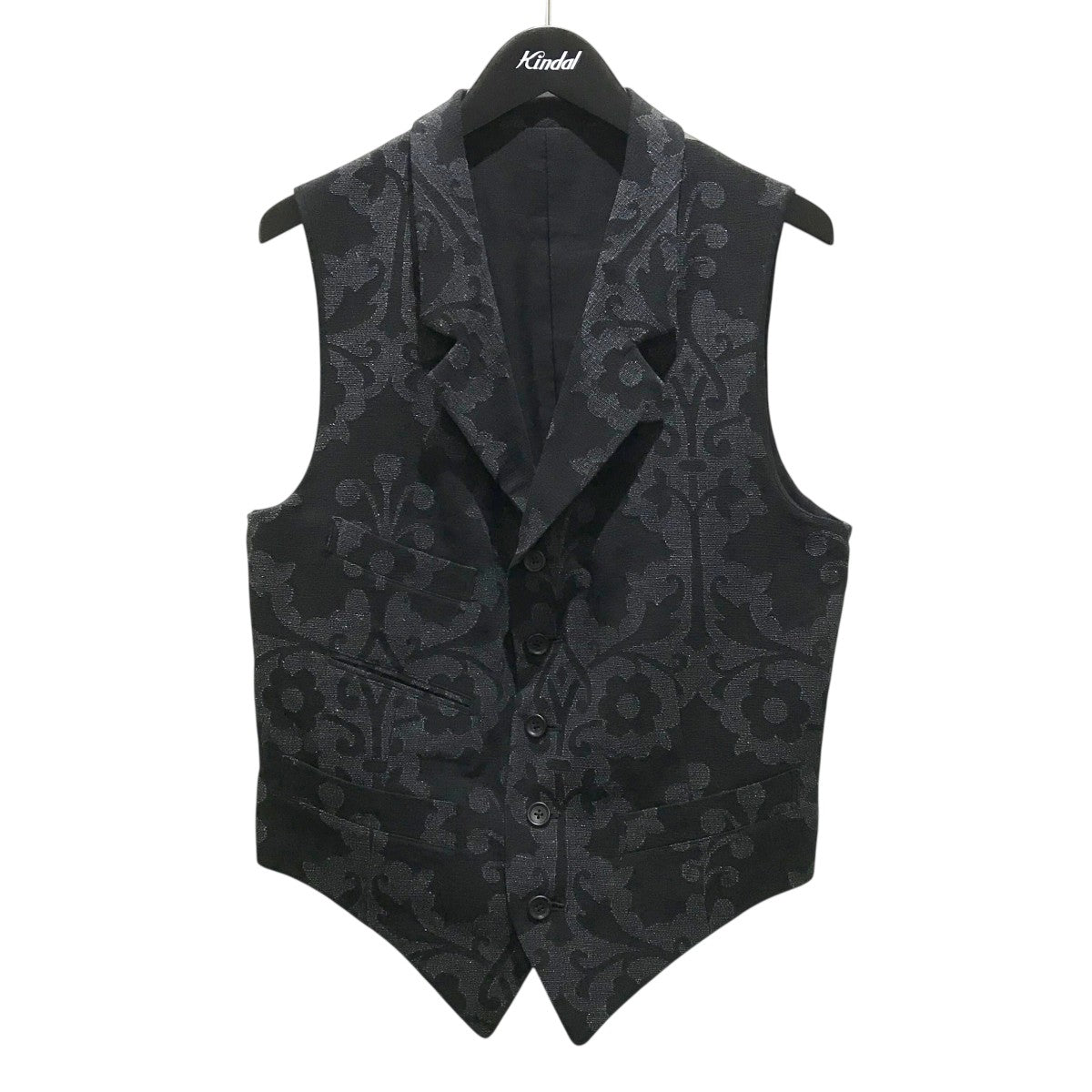 1993SSアーカイブ ヨウジヤマモト プールオム 刺繍ジレ ベスト黒 90s 1993SSアーカイブ ヨウジヤマモト プールオム 刺繍ジレ ベスト黒 90s