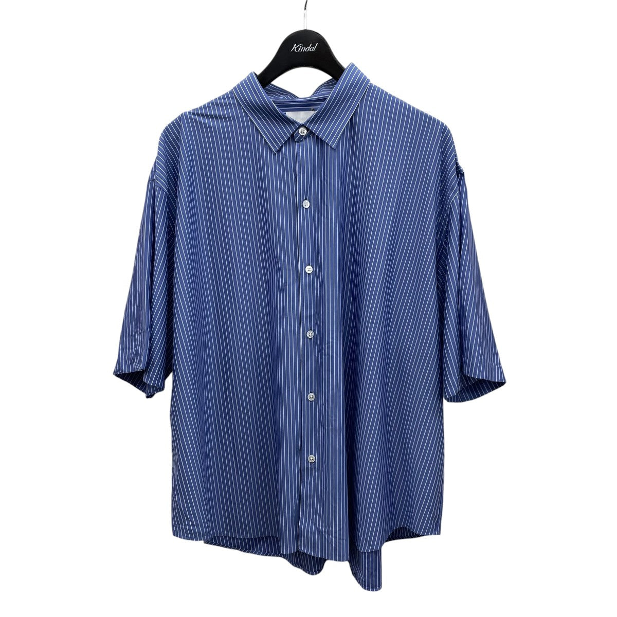 46G Atmosphere Stripe S S Shirtストライプ半袖シャツKM25S-027PBLUE