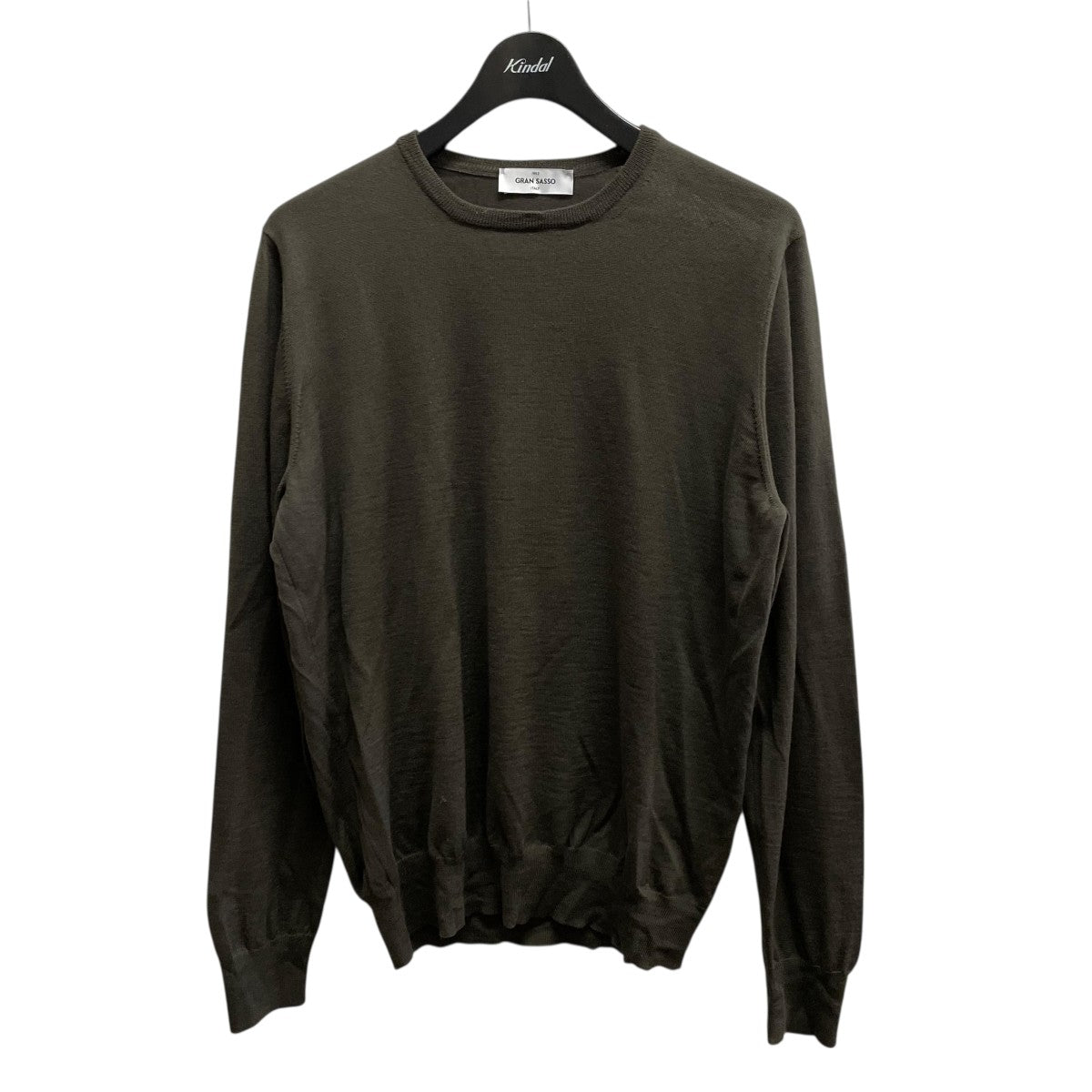 美品 イタリア製 グランサッソ タートル バーガンディ50 Gran Sasso GRAN SASSO(グランサッソ) クルーネックニット カーキ サイズ 50